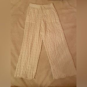 Zara flowy wide leg white pants